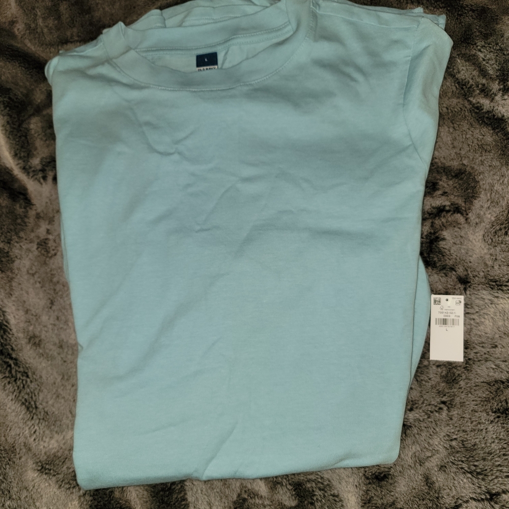 Old Navy Light Blue Women's Short Sleeve Sleep Shirt L